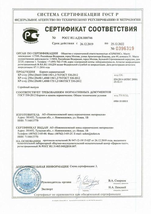 Сертификат НЗКМ